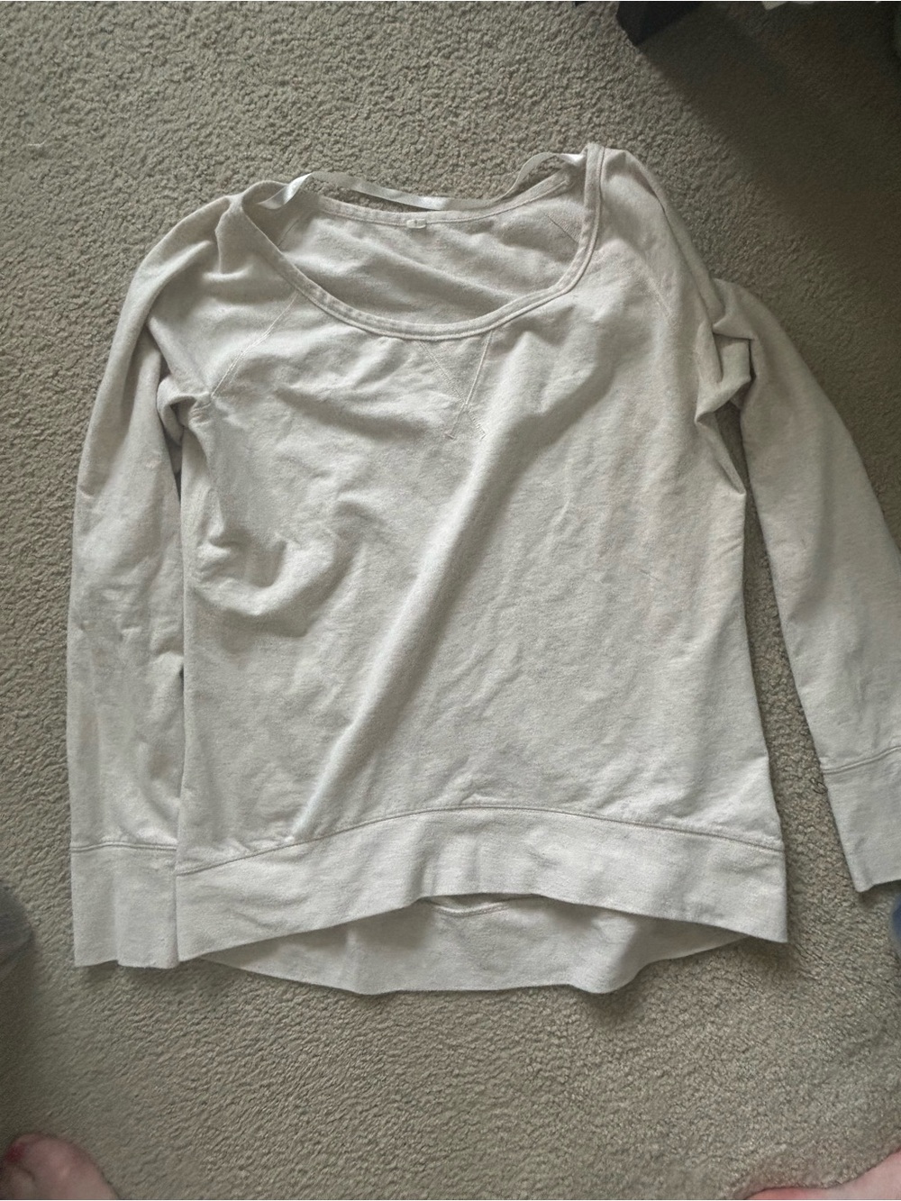 lululemon athletica Light oatmeal color  Scoop Neck Long-Sleeve Top